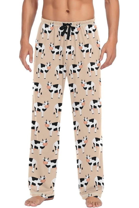 Milk Cow Men's Pajama Pants Pjs Bottoms with Pockets Sleep Lounge Pants for Men