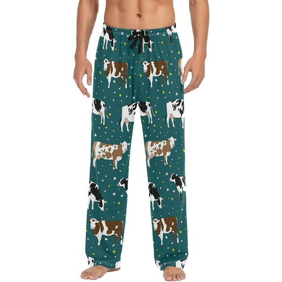 Top-kevin Milk Cow Pajama Pants Men's Pajama Bottoms Lounge Sleepwear PJs Casual Sleep Pants
