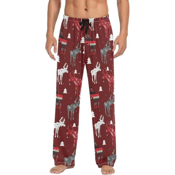 Top-kevin Moose Men's Pajama Pants Sleepwear Lounge Pajama Bottoms with Pockets, S M L XL XXL