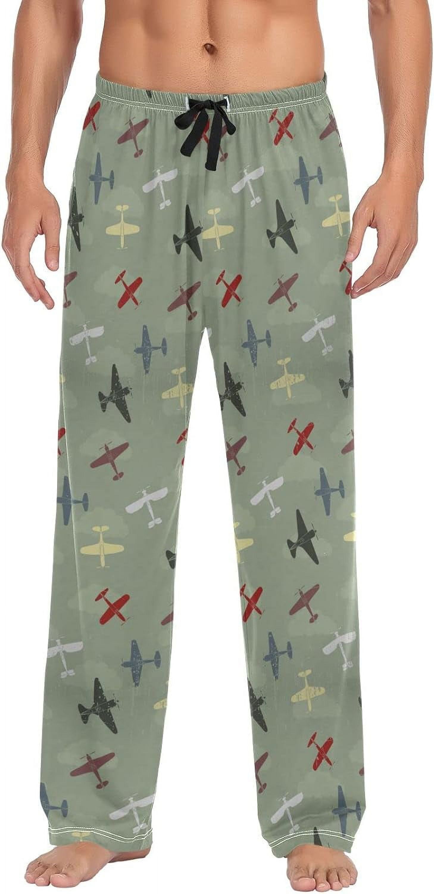 Top-kevin Multi- Airplane Pajama Pants for Men PJs Bottoms Sleep Lounge ...