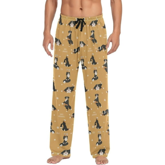 Top-kevin Multi- Bernese Mountain Dog Pajama Pants for Men PJs Bottoms Sleep Lounge Pants with Pockets