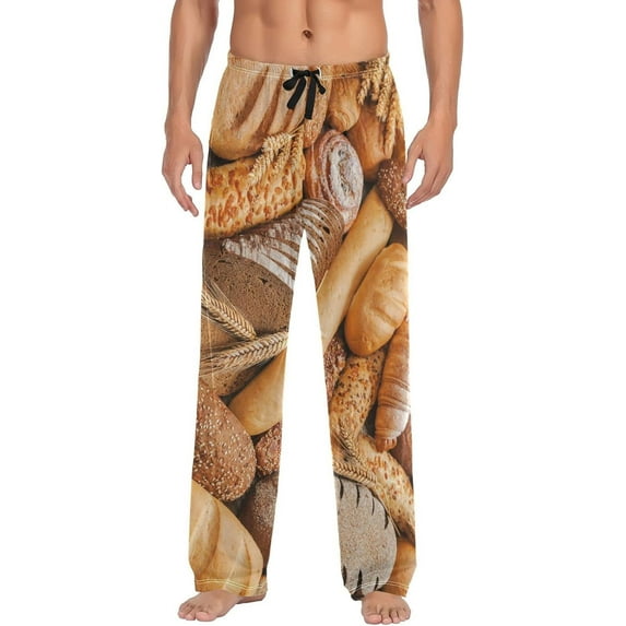 Top-kevin Multi- Bread Men's Pajama Pants Pjs Bottoms with Pockets Sleep Lounge Pants for Men