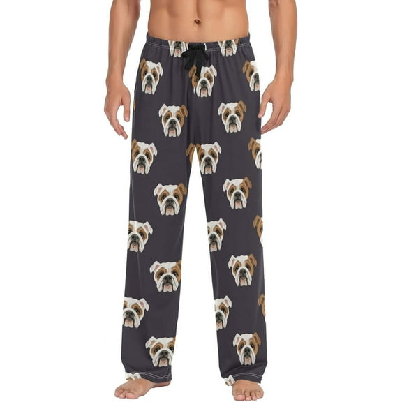 Top-kevin Multi- Bulldog Pajama Pants for Men PJs Bottoms Sleep Lounge Pants with Pockets