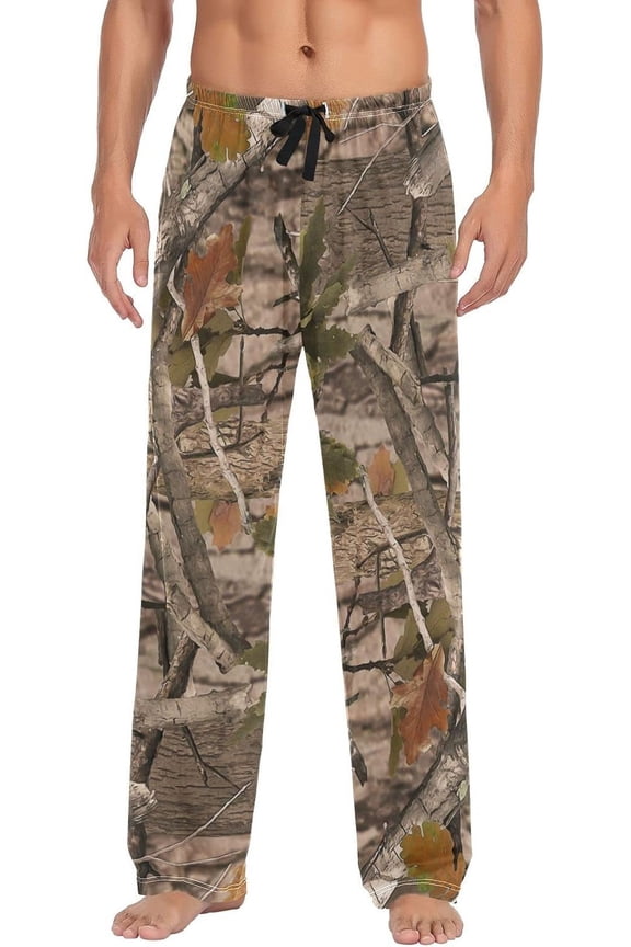 Multi- Camo Print Men's Pajama Pants Pjs Bottoms with Pockets Sleep Lounge Pants for Men