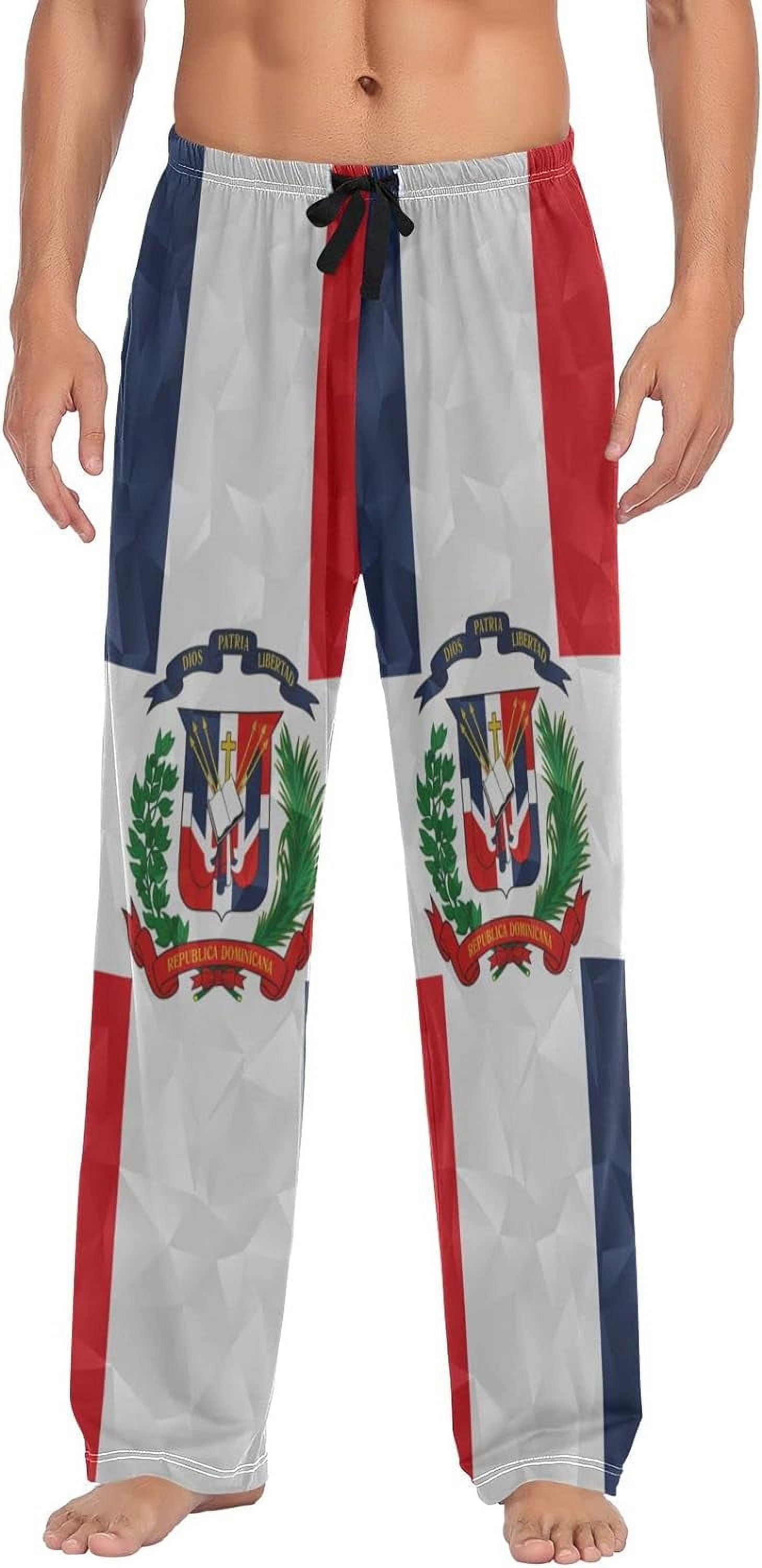 Top-kevin Multi- Dominican Republic Flag Men's Pajama Pants