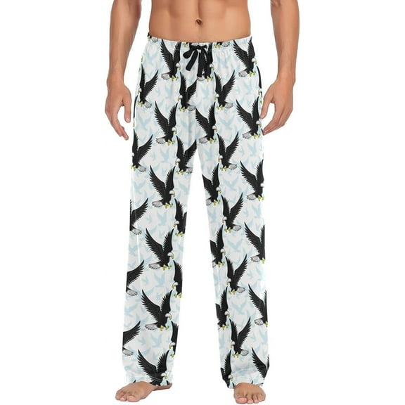 Top-kevin Multi- Eagle Pajama Pants for Men PJs Bottoms Sleep Lounge Pants with Pockets, S M L XL XXL