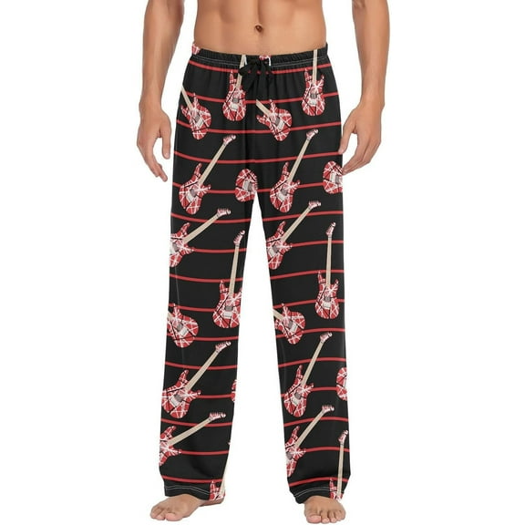 Top-kevin Multi- Electric Guitar Men's Pajama Pants Sleepwear Lounge Pajama Bottoms with Pockets, S M L XL XXL
