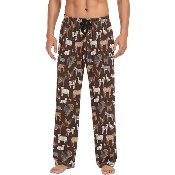 Top-kevin Multi- Farm Animal Pajama Pants for Men PJs Bottoms Sleepwear Lounge Pants with Pockets