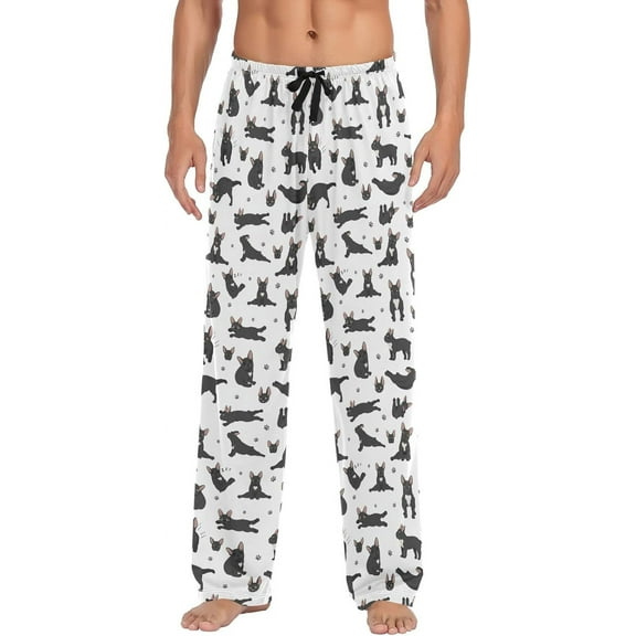Top-kevin Multi- French Bulldog Print Men's Pajama Pants Pjs Bottoms with Pockets Sleep Lounge Pants for Men