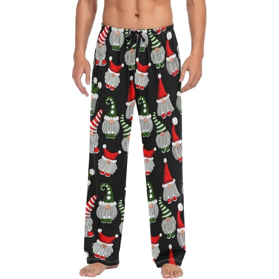 Top-kevin Multi- Gnome Pajama Pants for Men PJs Bottoms Sleep Lounge Pants with Pockets, S M L XL XXL