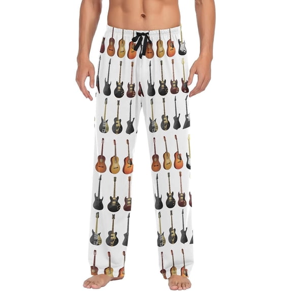Top-kevin Multi- Guitar Pajama Pants for Men PJs Bottoms Sleep Lounge Pants with Pockets, S M L XL XXL