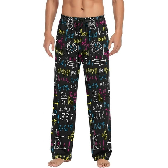 Top-kevin Multi- Math Formulas Pajama Pants for Men PJs Bottoms Sleep Lounge Pants with Pockets