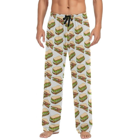Top-kevin Multi- Sandwich Print Pajama Pants Men Sleepwear Lounge Pants Pjs Bottoms with Pockets