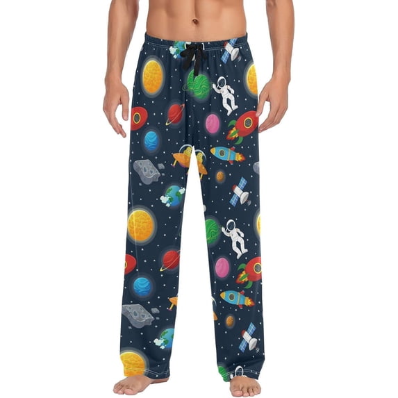 Top-kevin Multi- Space Men's Pajama Pants Pjs Bottoms with Pockets Sleep Lounge Pants for Men