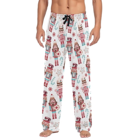 Top-kevin Multi- Xmas Nutcracker Pajama Pants for Men PJs Bottoms Sleep Lounge Pants with Pockets