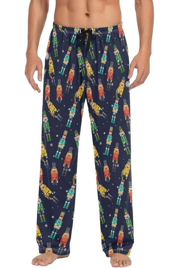 Multi- Xmas Nutcracker Soldiers Men's Pajama Pants Sleepwear Lounge Pajama Bottoms with Pockets, S M L XL XXL