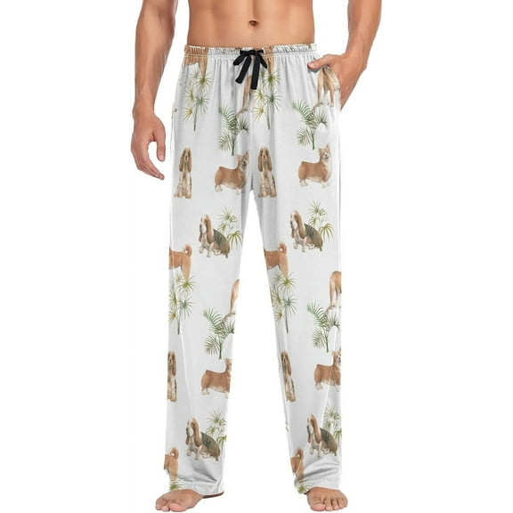 Top-kevin Multicolor-cute Dog Men's Pajama Bottoms Pajama Pants for Men Soft Men's Separate Bottoms Lounge Pants