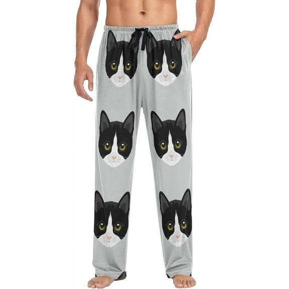 Top-kevin Multicolor-tuxedo Cat Men's Pajama Bottoms Pajama Pants for Men Soft Men's Separate Bottoms Lounge Pants