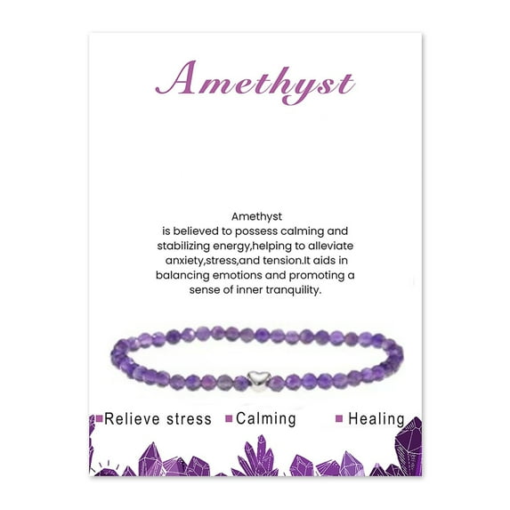 Top-kevin Natural Healing Crystal Bracelets for Women Men Semi-Precious Gemstone Beaded Bracelets Round Beads Gemstones Stretch Yoga Bracelet