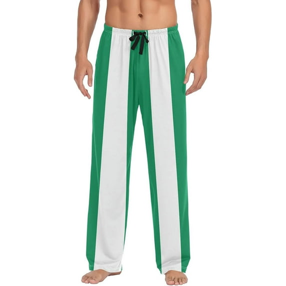 Top-kevin Nigeria Flag Men's Pajama Pants Sleepwear Lounge Pajama Bottoms with Pockets, S M L XL XXL