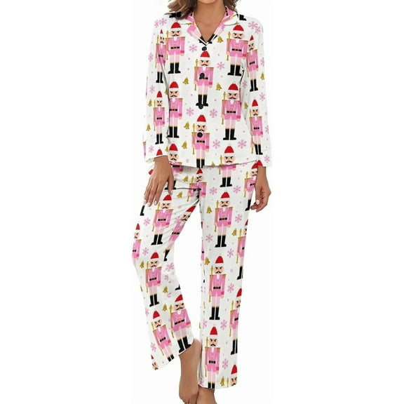 Top-kevin Nutcracker Soldier Gift Women's Long-Sleeve Shirt And Full-Length Bottom Pajama Set