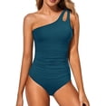 thumbnail image 1 of Top-kevin One Shoulder Swimsuit with Tummy Control & Keyhole Detail by Holipick, 1 of 12