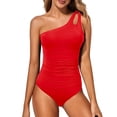 thumbnail image 1 of Top-kevin One Shoulder Swimsuit with Tummy Control & Keyhole Detail by Holipick, 1 of 13