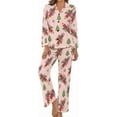 thumbnail image 1 of Top-kevin Pajama Sets for Womens Boots Cactus Hearts Arrows Hats Loose Button Down Long Sleeve Shirts And Pants Set, 1 of 6