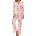 thumbnail image 1 of Top-kevin Pajama Sets for Womens Boots Cactus Hearts Arrows Hats Loose Button Down Long Sleeve Shirts And Pants Set, 1 of 12