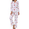 thumbnail image 1 of Top-kevin Pajama Sets for Womens Champagne Bottles Glasses Splashes Loose Button Down Long Sleeve Shirts And Pants Set, 1 of 12