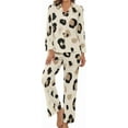 thumbnail image 1 of Top-kevin Pajama Sets for Womens Cute Leopard Spots Loose Button Down Long Sleeve Shirts And Pants Set, 1 of 12