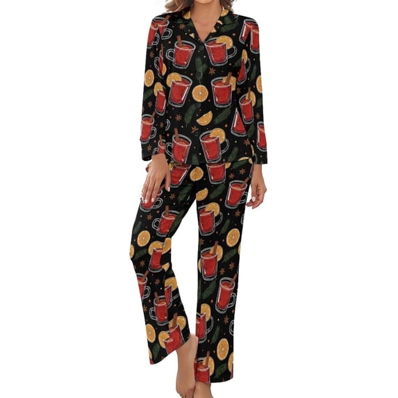 Top-kevin Pajama Sets for Womens Koalas Kangaroos Hedgehogs Hat Loose Button Down Long Sleeve Shirts And Pants Set