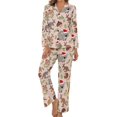 thumbnail image 1 of Top-kevin Pajama Sets for Womens Koalas Kangaroos Hedgehogs Hat Loose Button Down Long Sleeve Shirts And Pants Set, 1 of 12