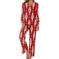thumbnail image 1 of Top-kevin Pajama Sets for Womens Purple White Checker Loose Button Down Long Sleeve Shirts And Pants Set, 1 of 12