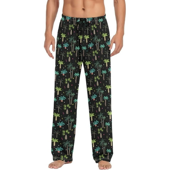 Top-kevin Palm Trees Men's Pajama Pants Sleepwear Lounge Pajama Bottoms with Pockets, S M L XL XXL