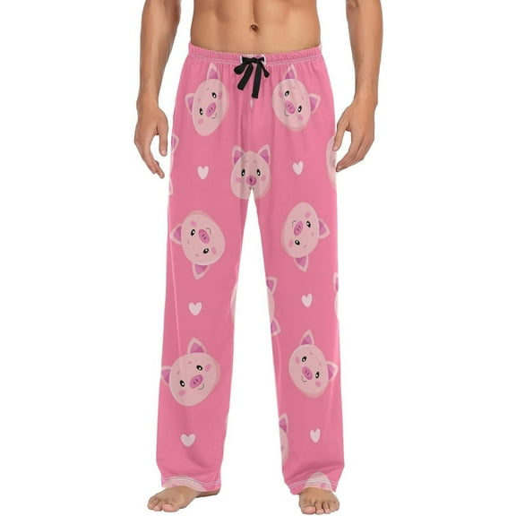 Top-kevin Pink Pig Pajama Pants Men's Pajama Bottoms Lounge Sleepwear PJs Casual Sleep Pants