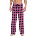 thumbnail image 1 of Top-kevin Pink Plaid Pajama Pants for Men Pajama Bottoms Sleep Lounge Pjs Pants, 1 of 7