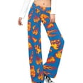 thumbnail image 1 of Top-kevin Red Fire Flame Blue Pattern Yoga Pants Women Wide Leg Pants Casual High Waisted Straight Lace Up Lounge Sweatpants, 1 of 15