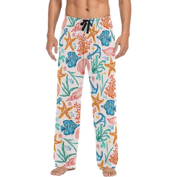 Top-kevin Red Fire Truck Pajama Pants Men's Pajama Bottoms Lounge Sleepwear PJs Casual Sleep Pants