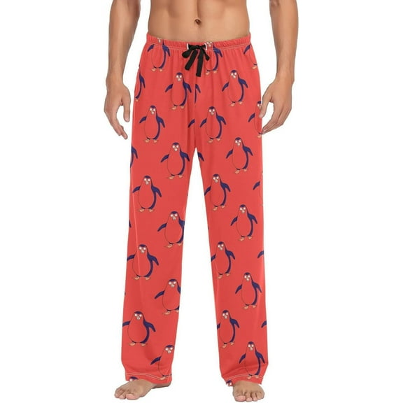 Top-kevin Red Penguin Pajama Pants Men's Lounge Pants Straight-Fit Men Pajama Bottoms