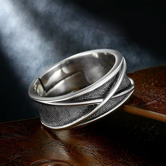 Top-kevin Retro Time Space Goku Black Ring Punk Gothic Open Ring For Men Handmade Unisex Designer Jewelry Accessories Anime Lovers Gift