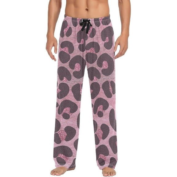 Top-kevin Rose Floral Leopard Spot Pajama Pants Men's Lounge Pants Straight-Fit Men Pajama Bottoms