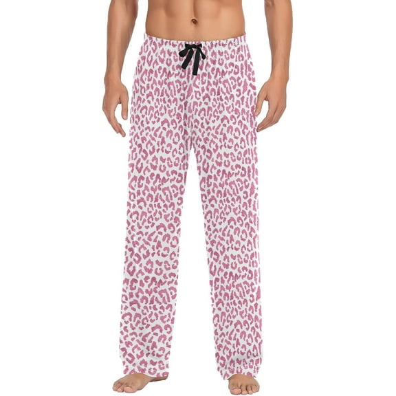 Top-kevin Rose Floral Leopard Spot Pajama Pants Men's Lounge Pants Straight-Fit Men Pajama Bottoms