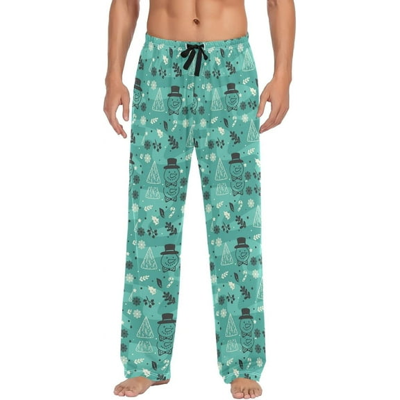 Top-kevin Snowman Pajama Pants Mens Lounge Pants Casual Men Pajama Bottoms with Drawstring & Pockets Christmas Gifts