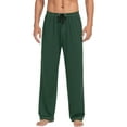 thumbnail image 1 of Top-kevin Solid Dark Green Pajama Pants for Men Pajama Bottoms Sleep Lounge Pjs Pants, 1 of 13