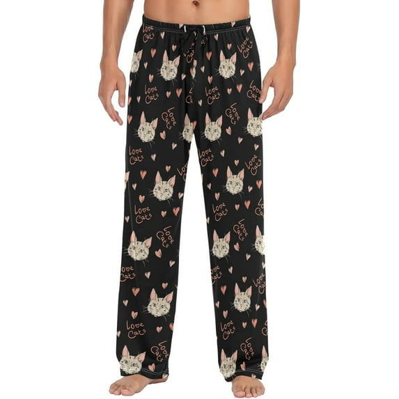 Top-kevin Soth Devil Plaid Pajama Pants for Men Comfort Sleep Lounge Bottoms Straight-fit with Pockets S-XXL