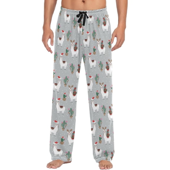 Top-kevin Soth Devil Plaid Pajama Pants for Men Comfort Sleep Lounge Bottoms Straight-fit with Pockets S-XXL