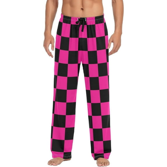 Top-kevin Squares Plaid Pajama Pants Checkered Men's Pajama Bottoms Lounge Sleepwear PJs Sleep Pants S