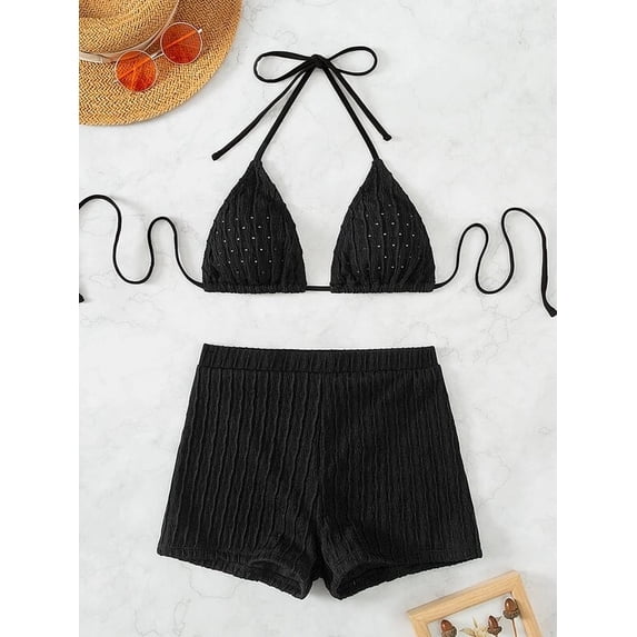 Top-kevin String Halter Triangle Bikini Tops for Women Sexy Bathing Suit Swim Bikinis Set