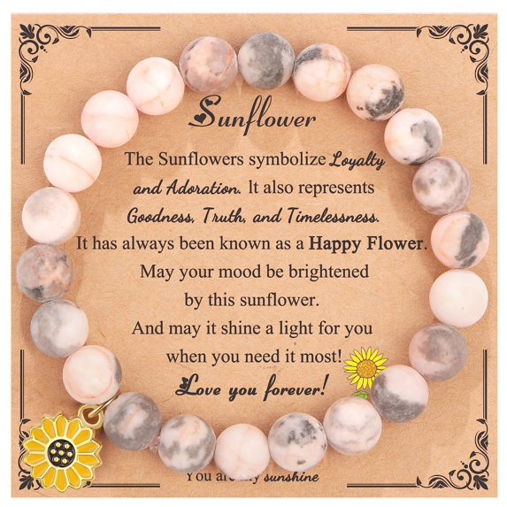 Top-kevin Sunflower Gift For Women, Sunflower Bracelet Jewelry Christmas Birthday Inspirational Gifts for Women Friends Daughter Niece Granddaughter Adults